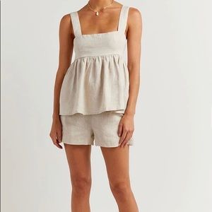NWT DISSH Natural Brisa Babydoll Top, 4